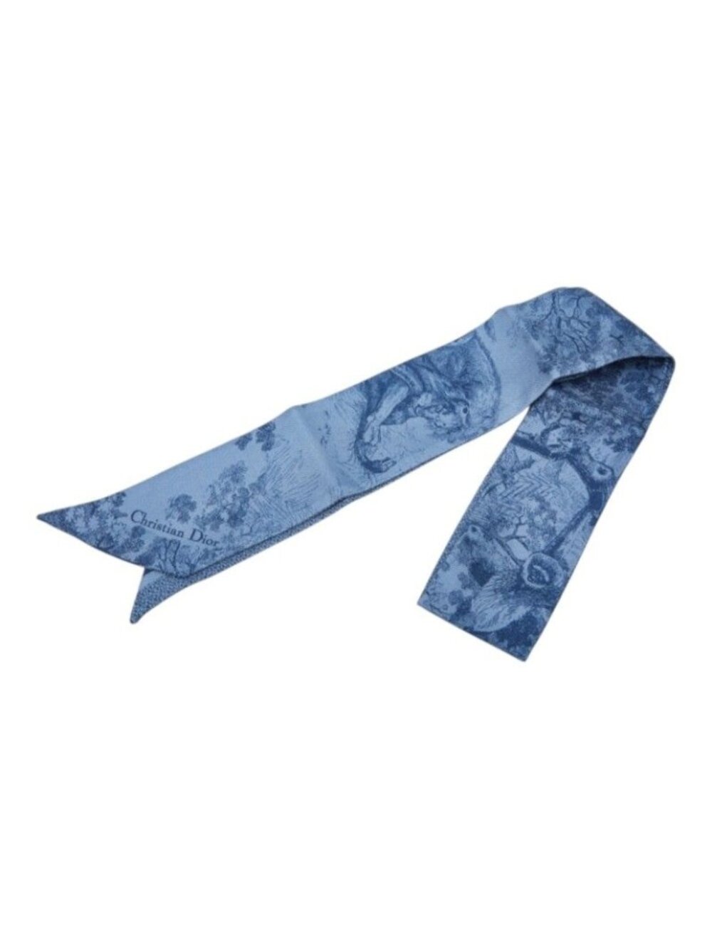 Dior Mitzah Toile de Jouy Sauvage Scarf Narrow Navy